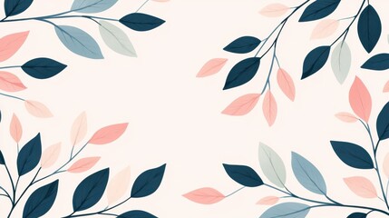 Background pattern leaf concept. Minimalist Botanical Leaves Design with Simple Organic Foliage Pattern