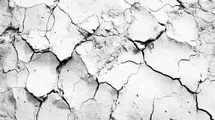 Fototapeta premium Abstract black and white cracked wall background with high contrast and dramatic texture, suitable for artistic compositions.