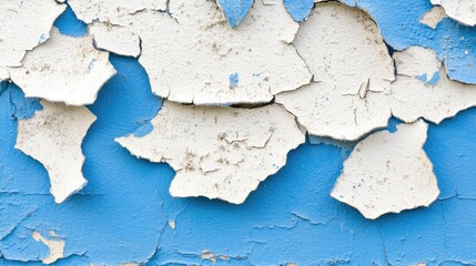 Naklejka premium Abstract blue grunge wall background with peeling paint and distressed surface. A textured artistic design for edgy creative projects.