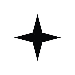 Obraz premium Black Star, Twinkling stars, Sparkles, Shining burst, Sun, Moon phase. Vector star on white background
