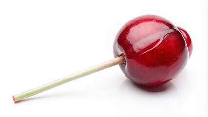 Red Candy Apple on White Background
