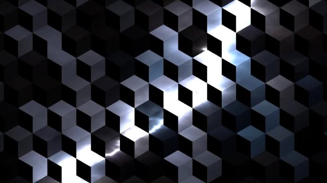Cube pattern with lightning effect 