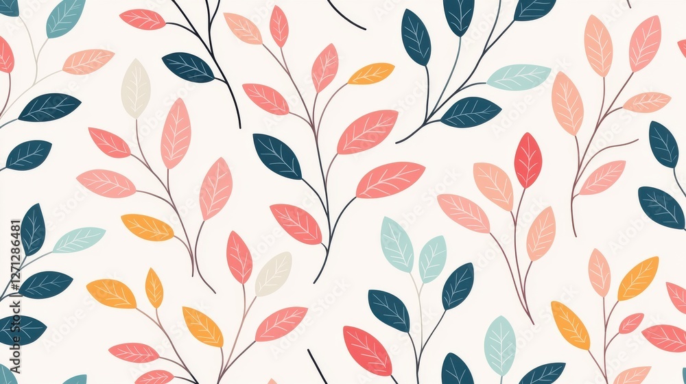 Poster background pattern leaf concept. whimsical leafy vines with vibrant botanical pattern for nature ins