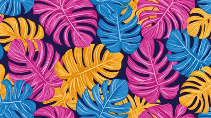 Background pattern leaf concept. Bold and Vibrant Tropical Foliage with Overlapping Leaves