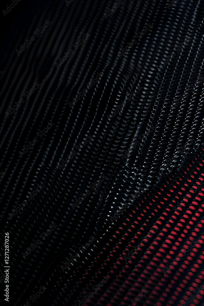 Poster abstract close-up of textured fabric with dynamic lines and a gradient of dark to red tones