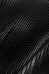 Obraz premium Abstract black wave pattern with smooth curves creating a sense of depth and motion