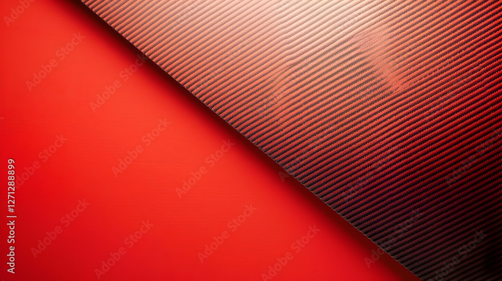 Poster abstract geometric composition featuring red and black diagonal stripes with smooth gradients