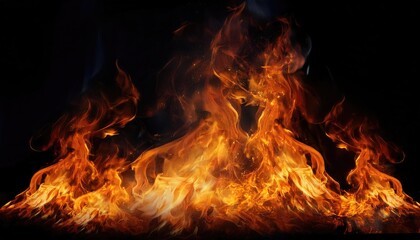 Fototapeta premium Fire on a black background
