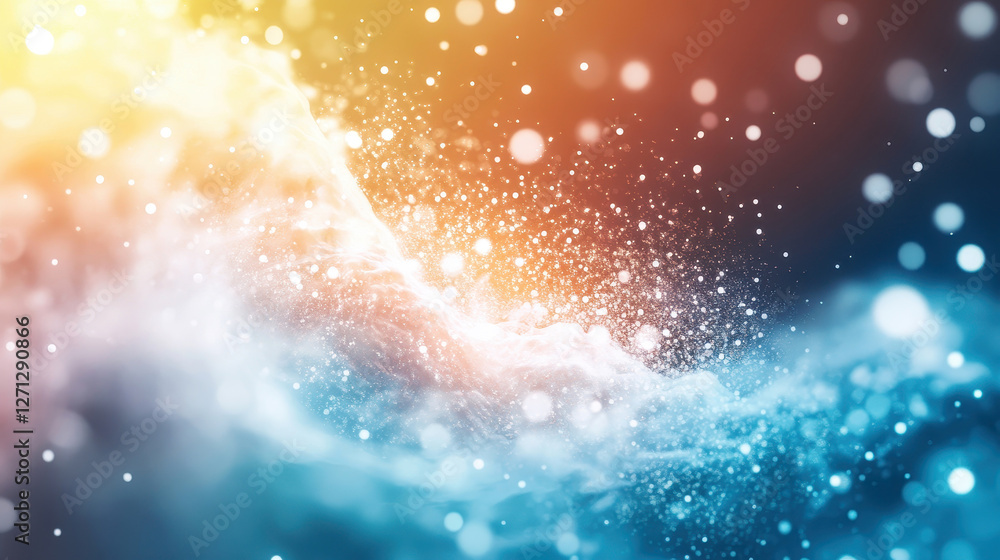 Wall mural abstract colorful background with vibrant light effects and particle detailing