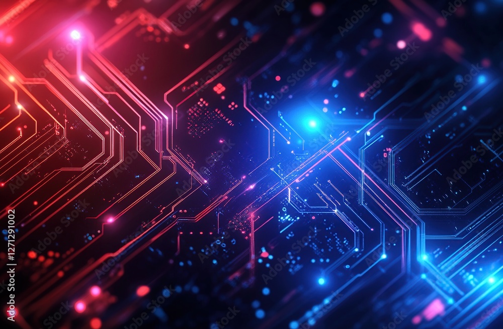 Aufkleber exploring futuristic circuitry: digital pathways illuminate technological advancements brilliantly.