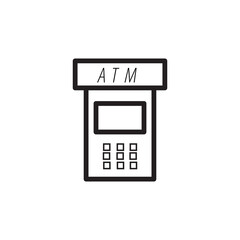 Atm machine vector icon illustration sign
