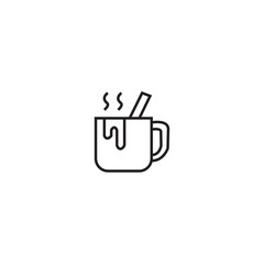 Steaming Coffee Cup Icon. Cup Of Tea Hot Drink Symbol. Coffee Shop Icon. Flat Style Vector Illustration. Outline Symbol For Web Design