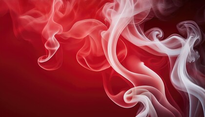 Smoke on red background