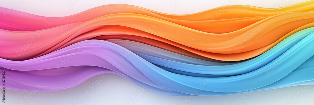 Poster a close-up view of swirling neon streams forming organic shapes, each colorful swirl adding