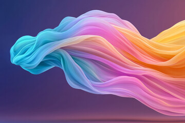 Obraz premium A swirling neon composition with liquid-like ribbons in vivid pinks and blues, flowing in dreamy,