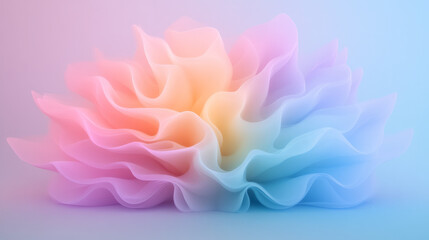 Fototapeta premium A fluid, kaleidoscopic burst of saturated color--glowing pink and teal tones folding into one