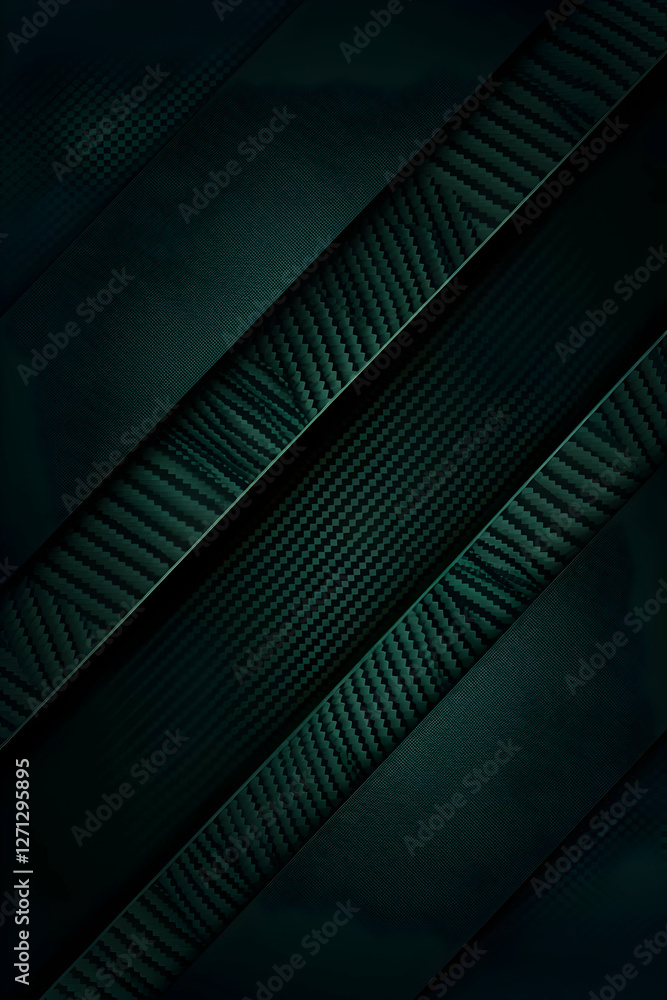 Poster abstract design featuring textured dark green layers with intricate patterns and shadows