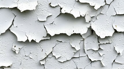 Obraz premium Close Up of Peeling White Paint on a Wall