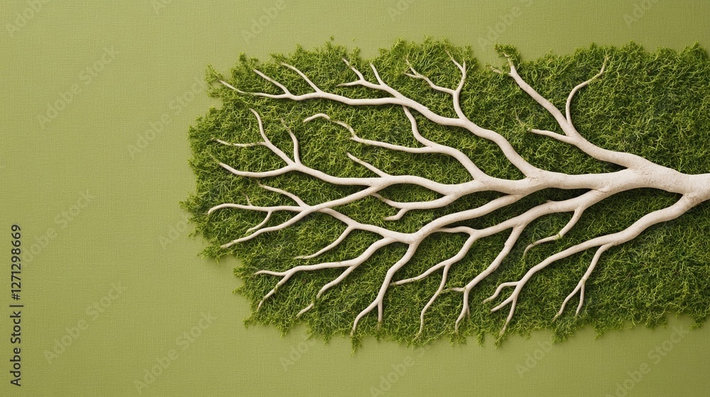 Poster elegant abstract artistic rendering of tree roots intertwining underground symbolizing deep connecti