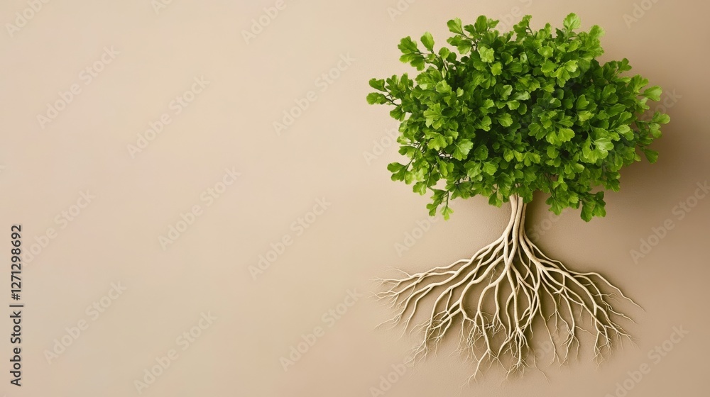 Poster elegant abstract artistic rendering of tree roots intertwining underground symbolizing deep connecti