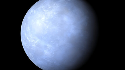 Spherical Celestial Body with Clouded Surface in Deep Space Fantasy World Visualization