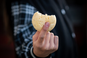 hand holding Close up artificial donuts or fake doughnut