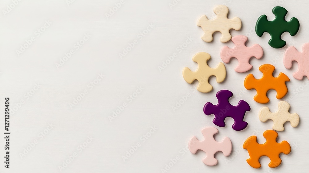 Poster elegant autism awareness poster design with vibrant puzzle pieces seamlessly blending into each othe