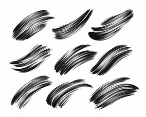 Abstract black brush strokes design elements
