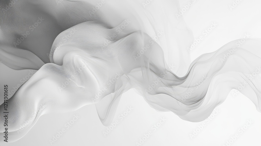 Poster light gray mist spreading across the frame with smooth, flowing patterns, offering room for creative