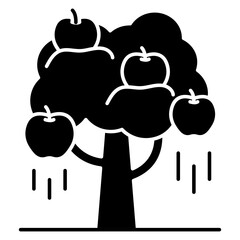 A beautiful design icon of falling apple