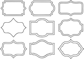 Vintage frames, banners, shapes, labels set vector
