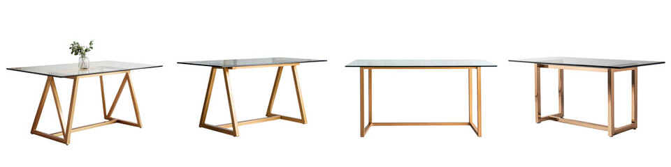 Collection of modern minimalist wooden tables in various styles and designs including industrial contemporary and clean lined options suitable for home office or workspace settings