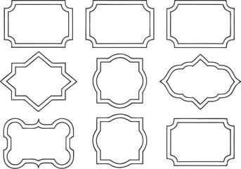 Vintage frames, banners, shapes, labels set vector