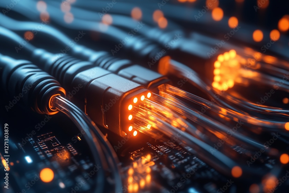 Poster fiber optics: illuminating the future of high-speed data transfer with advanced network cables and c