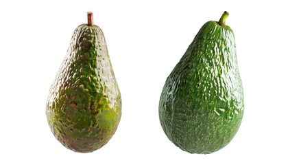 Whole avocado floating in mid air, perfect for advertisement, isolated on transparent background, showcasing its vibrant green color and texture. Isolated on Transparent Background