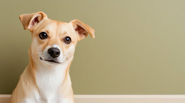 Elegant Dog tilting its head and raising one eyebrow with a puzzled look in response to a strange sound funny canine reaction 