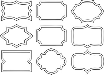 Vintage frames, banners, shapes, labels set vector