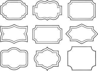 Vintage frames, banners, shapes, labels set vector