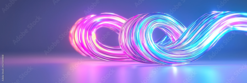 Fototapete a fluid, wave-like pattern of radiant lines spiraling down a tunnel, each ripple pulsing with