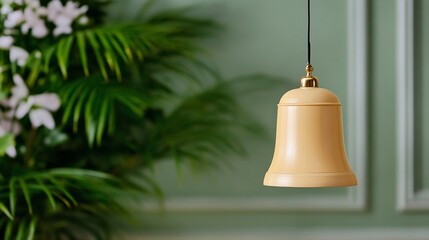 Obraz premium Elegant French Easter bell (cloche de Paques) hanging in a small village church symbolizing the return of joy and celebration after Lent 