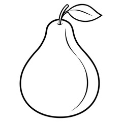 Simple Pear Outline for Vector Projects