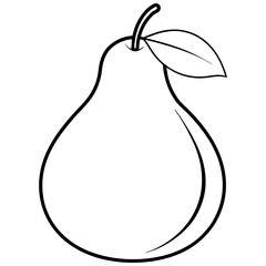 Simple Pear Outline for Vector Projects