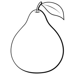 Simple Pear Outline for Vector Projects