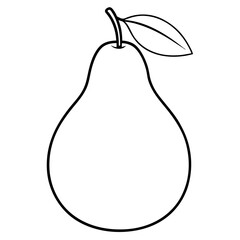 Simple Pear Outline for Vector Projects