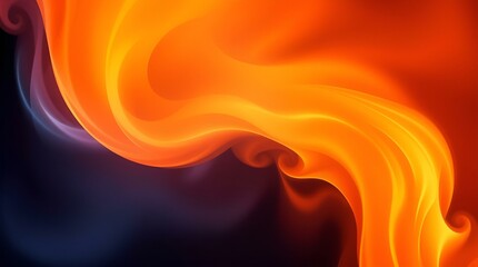 Fluid abstract background featuring swirling waves of orange against a dark gradient backdrop