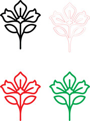 Decorative bows, simple line drawings, minimalist design, flat color illustrations, ribbon shapes, festive accents, gift wrapping elements, stylized bows, black red green blue outlines, clean graphic 