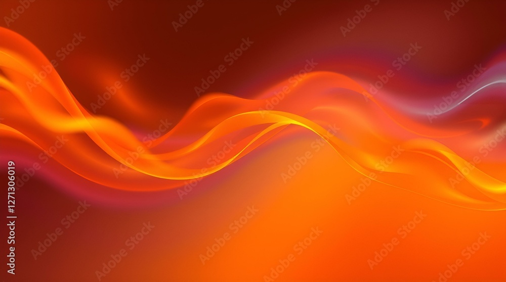 Poster warm abstract background featuring flowing waves of orange and red creating a dynamic visual experie