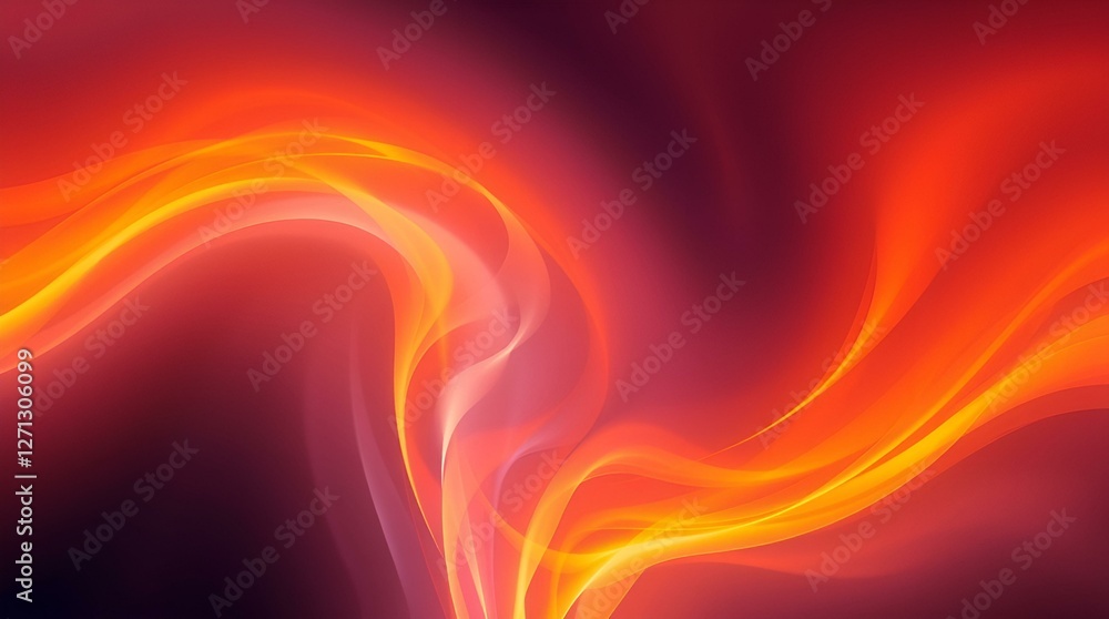 Aufkleber fluid abstract background with vibrant swirls of orange and red creating a sense of energy and movem