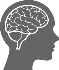 head with the brainSilhouette. Vector illustration