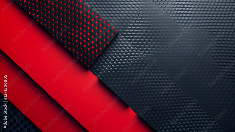 Poster abstract composition of layered red and black textures creating a modern design aesthetic